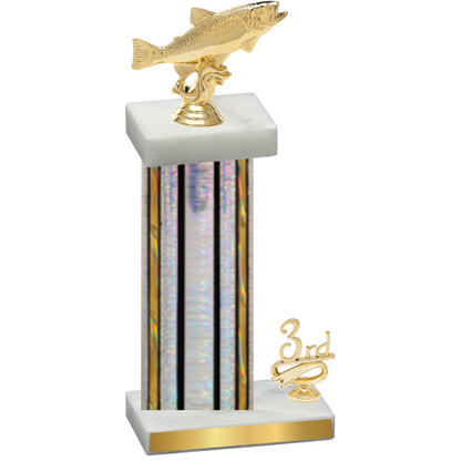 Accented Single Silver Glacier Third Place Fishing Trophy