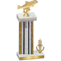 Accented Single Silver Glacier Victory Fishing Trophy