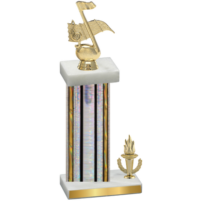 Accented Single Silver Glacier Victory Music Trophy