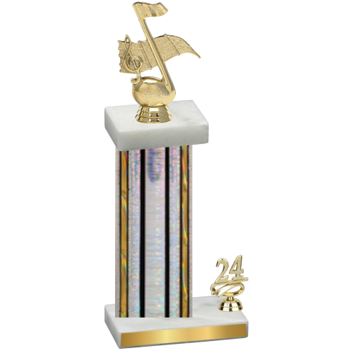 Accented Single Silver Glacier Year Music Trophy