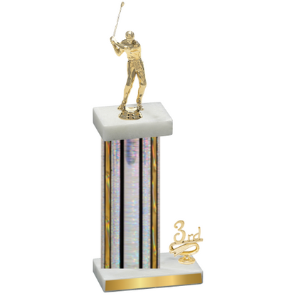 Accented Single Silver Glacier Third Place Golf Trophy