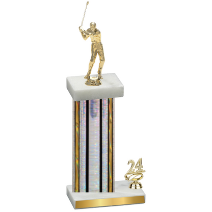 Accented Single Silver Glacier Year Golf Trophy