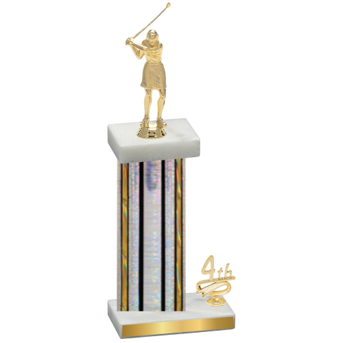 Accented Single Silver Glacier Fourth Place Golf Trophy