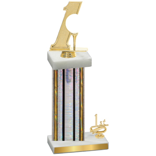 Accented Single Silver Glacier First Place Golf Trophy