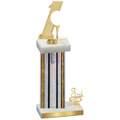 Accented Single Silver Glacier Third Place Golf Trophy