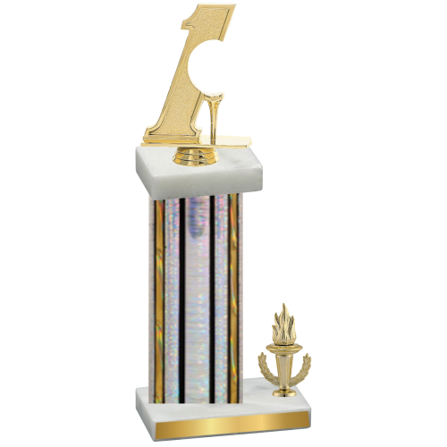 Accented Single Silver Glacier Victory Golf Trophy