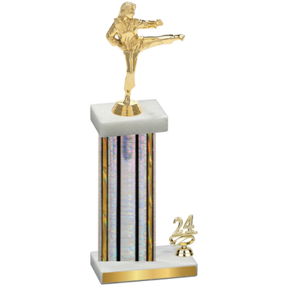 Accented Single Silver Glacier Year Karate Trophy