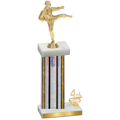 Accented Single Silver Glacier Fourth Place Karate Trophy