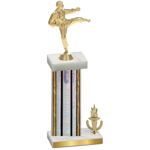 Accented Single Silver Glacier Victory Karate Trophy