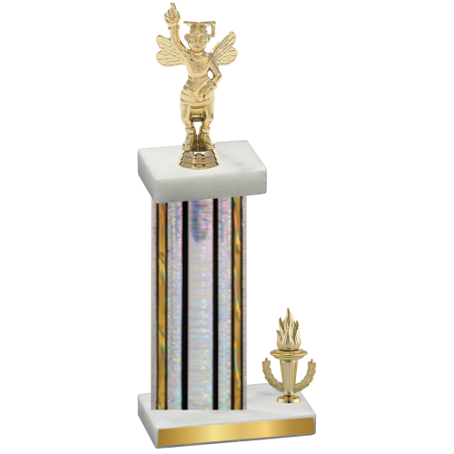 Accented Single Silver Glacier Victory Academics Trophy
