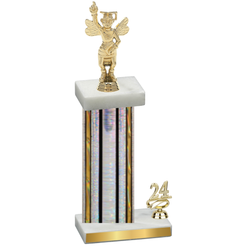 Accented Single Silver Glacier Year Academics Trophy