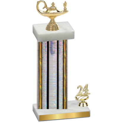 Accented Single Silver Glacier Year Academics Trophy