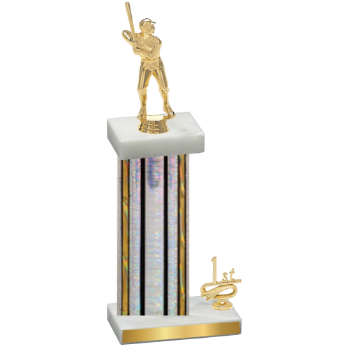 Accented Single Silver Glacier First Place Baseball Trophy