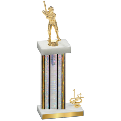 Accented Single Silver Glacier First Place Baseball Trophy