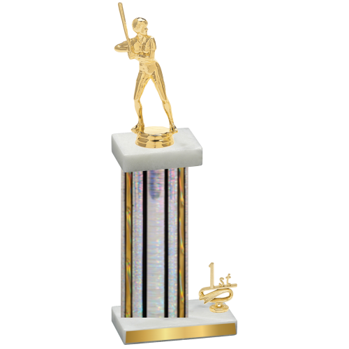 Accented Single Silver Glacier First Place Softball Trophy