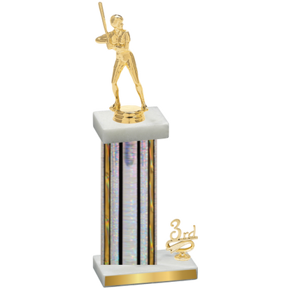 Accented Single Silver Glacier Third Place Softball Trophy