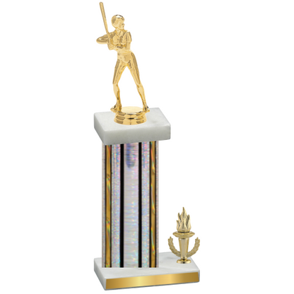 Accented Single Silver Glacier Victory Softball Trophy