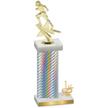 Accented Single Silver Carbon Fiber First Place Football Trophy