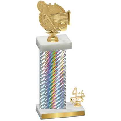 Accented Single Silver Carbon Fiber Fourth Place Tennis Trophy