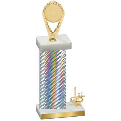 Accented Single Silver Carbon Fiber First Place Insert Trophy