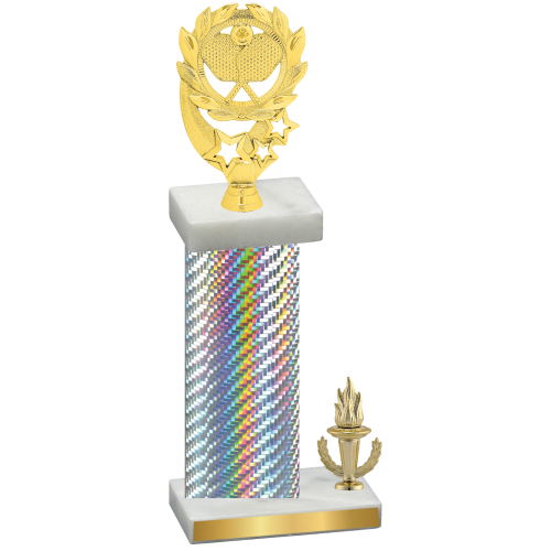 Accented Single Silver Carbon Fiber Victory Pickleball Trophy