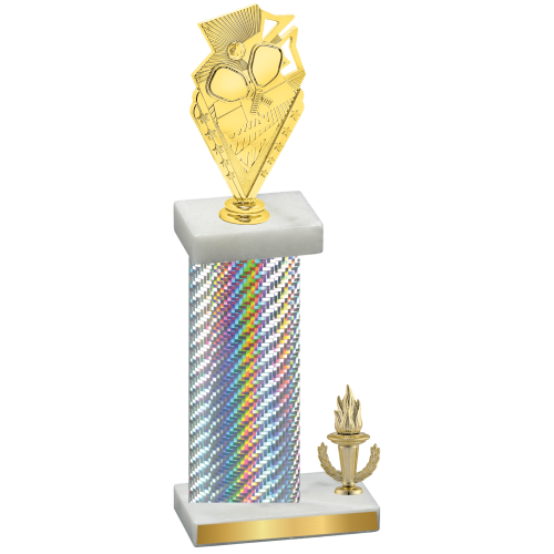 Accented Single Silver Carbon Fiber Victory Pickleball Trophy