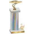 Accented Single Silver Carbon Fiber Second Place Cars Trophy