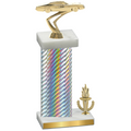 Accented Single Silver Carbon Fiber Victory Cars Trophy