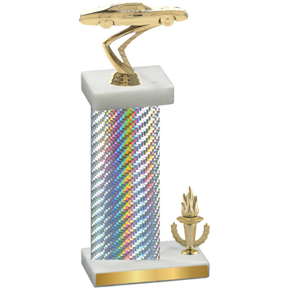 Accented Single Silver Carbon Fiber Victory Cars Trophy