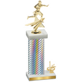 Accented Single Silver Carbon Fiber First Place Flag Football Trophy