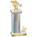 Accented Single Silver Carbon Fiber Fourth Place Fishing Trophy