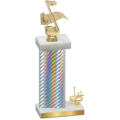 Accented Single Silver Carbon Fiber First Place Music Trophy