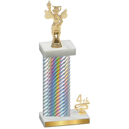 Accented Single Silver Carbon Fiber Fourth Place Academics Trophy