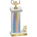 Accented Single Silver Carbon Fiber Year Academics Trophy