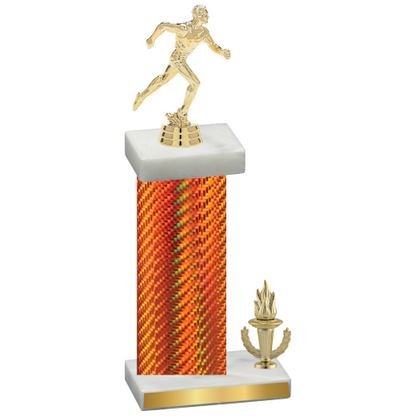 Accented Single Orange Carbon Fiber Victory Running Trophy