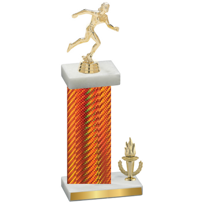 Accented Single Orange Carbon Fiber Victory Running Trophy