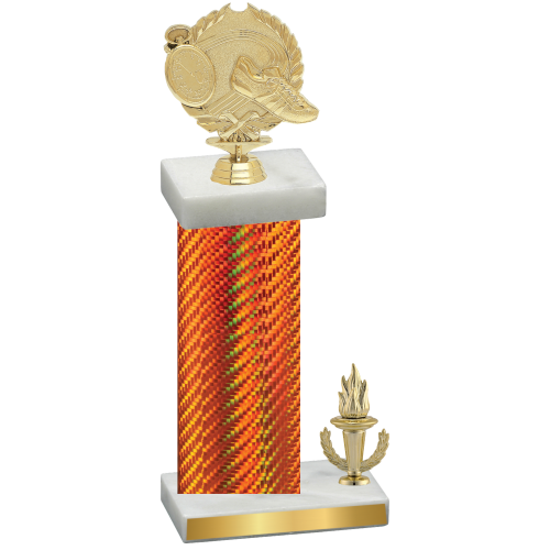 Accented Single Orange Carbon Fiber Victory Running Trophy