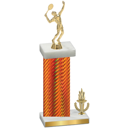 Accented Single Orange Carbon Fiber Victory Tennis Trophy