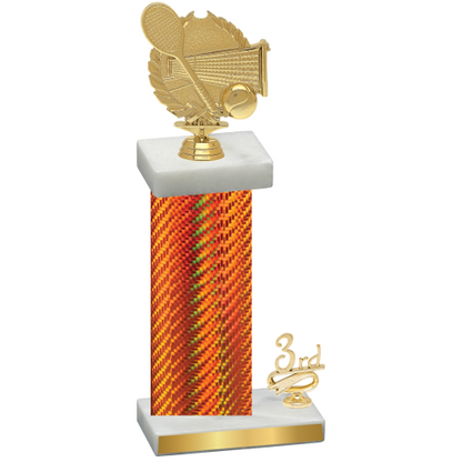 Accented Single Orange Carbon Fiber Third Place Tennis Trophy