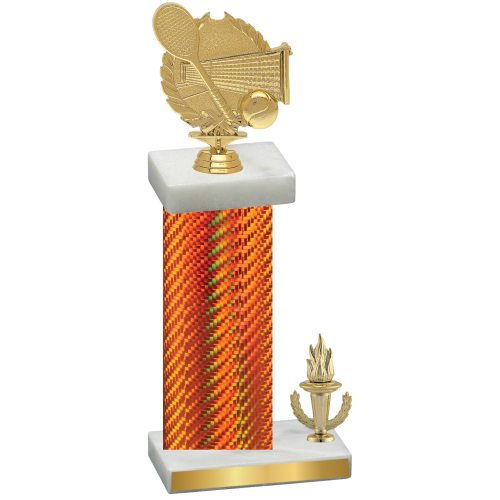 Accented Single Orange Carbon Fiber Victory Tennis Trophy