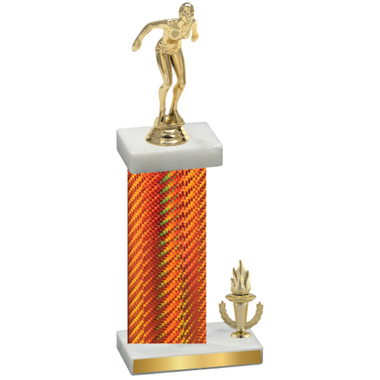 Accented Single Orange Carbon Fiber Victory Tennis Trophy