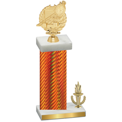 Accented Single Orange Carbon Fiber Victory Swimming Trophy