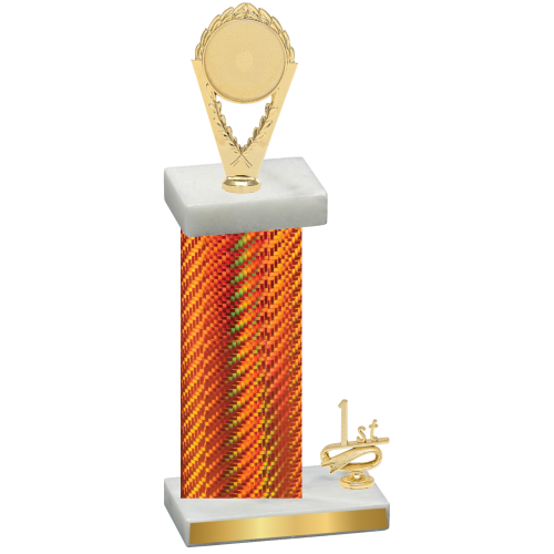 Accented Single Orange Carbon Fiber First Place Insert Trophy