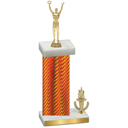 Accented Single Orange Carbon Fiber Victory Victory Trophy