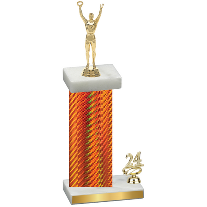 Accented Single Orange Carbon Fiber Year Victory Trophy