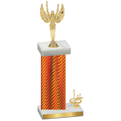 Accented Single Orange Carbon Fiber First Place Victory Trophy