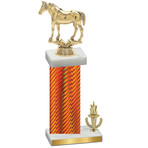 Accented Single Orange Carbon Fiber Victory Horses Trophy