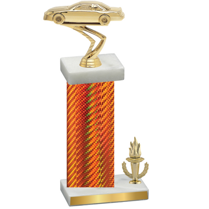 Accented Single Orange Carbon Fiber Victory Cars Trophy