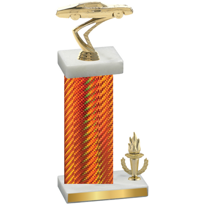 Accented Single Orange Carbon Fiber Victory Cars Trophy