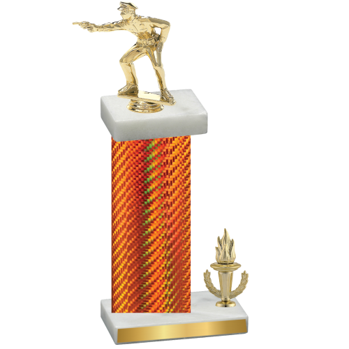 Accented Single Orange Carbon Fiber Victory Shooter Trophy